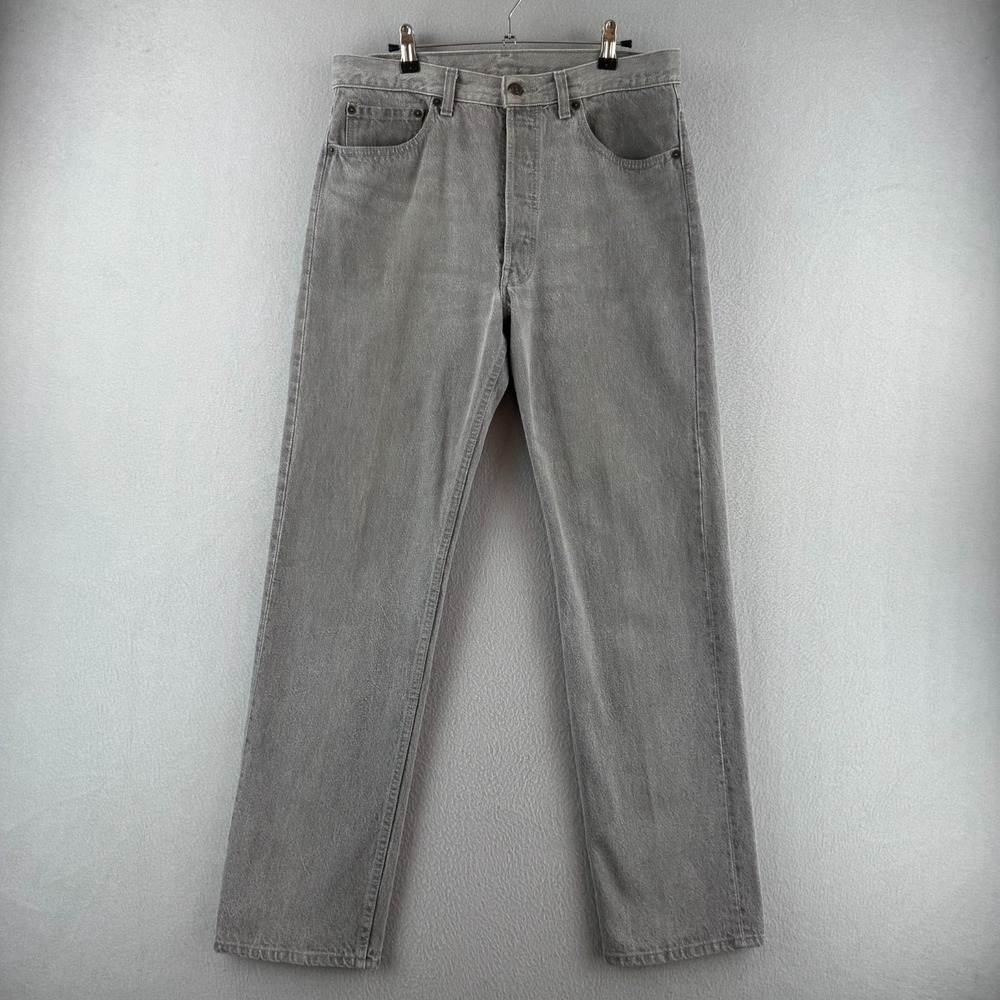 Vintage Levis Jeans Mens 34x32 (Fits 33x31) Gray 501 Straight 90s Made in USA